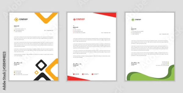 Fototapeta modern letterhead design bundle and vector template  design free 