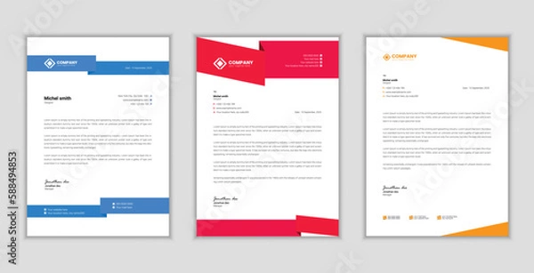Fototapeta modern letterhead design bundle and vector template  design free 