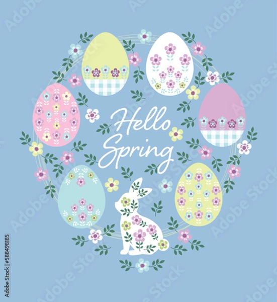 Obraz Happy easter card, background vector design.