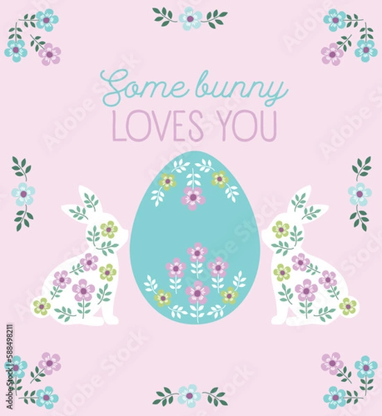 Obraz Happy easter card, background vector design.