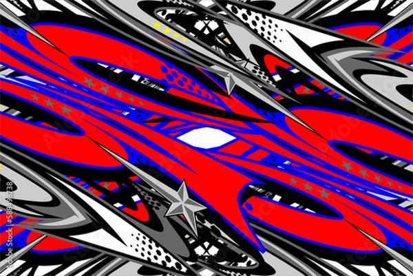 Obraz design vector background racing with a unique line pattern with star effects and bright colors