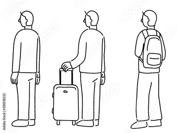 Fototapeta 荷物を持つ男性の後ろ姿