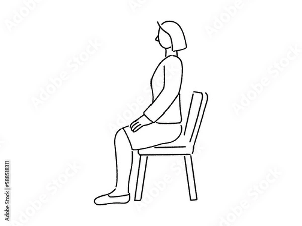 Fototapeta 椅子に座る女性