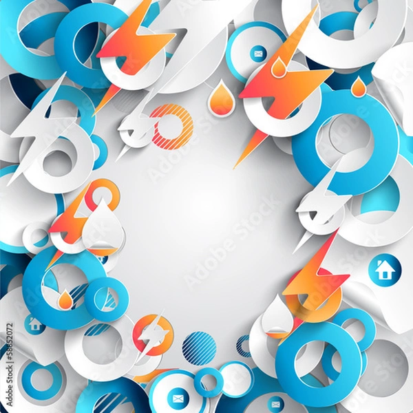 Fototapeta Abstract 3D Paper Infographics