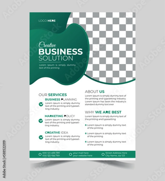 Fototapeta Modern business flyer template design set, abstract business flyer, vector template design or business poster template design. Corporate Flyer Design. Brochure Design, Cover Design. Creative Flyer.