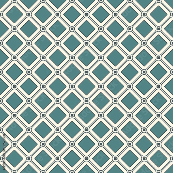 Fototapeta Contemporary geometric pattern. Repeated squares, diamonds motif. Simple ornament. Modern abstract background. Seamless surface design. Geo wallpaper. Digital paper, textile print. Vector art