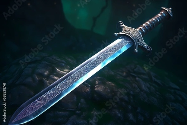 Obraz A lizard on a rock Generative AI