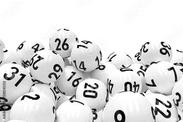 Fototapeta 3D image of white bingo balls