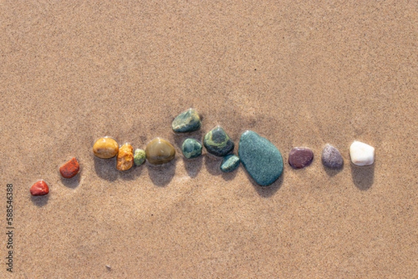 Fototapeta Rainbow Rocks in the Sand