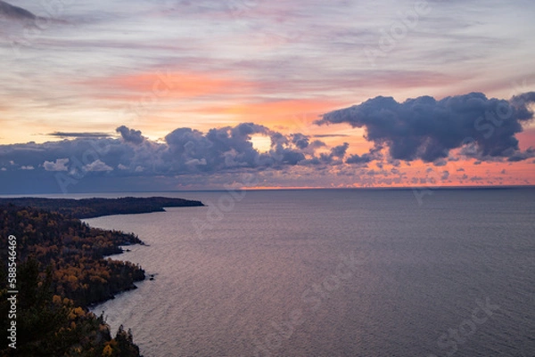 Obraz sunset over Lake Superior