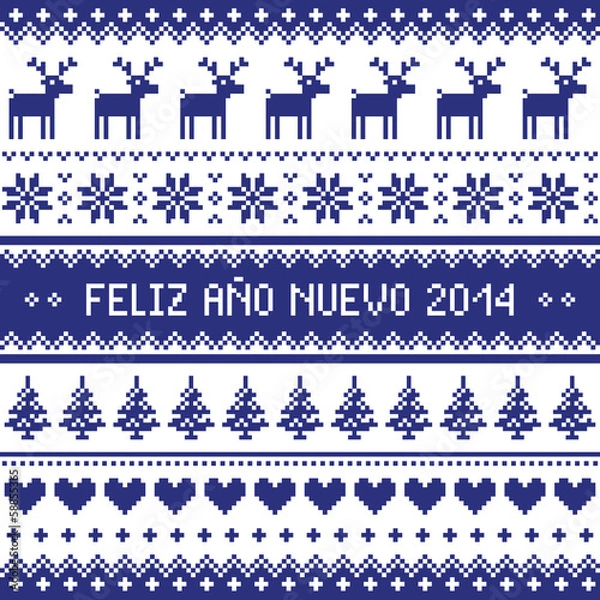 Fototapeta Feliz Ano Nuevo 2014 - spanish happy year pattern