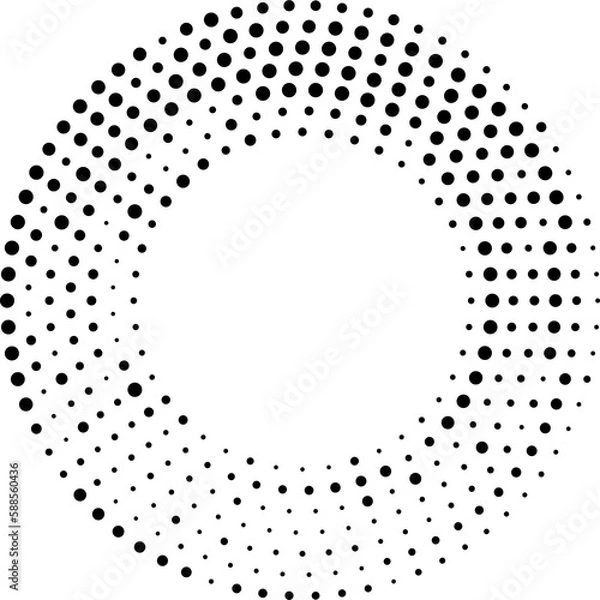 Obraz Halftone circle frame border with pattern of dots