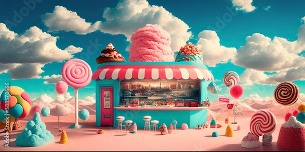 Fototapeta Candy fluffy land