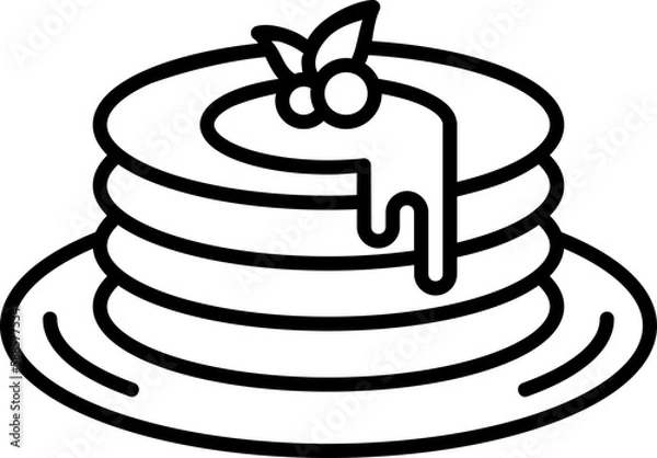 Fototapeta pancake icon, line icon style, brunch food dessert symbol vector stock.