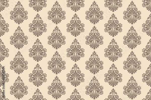Fototapeta Ethnic pattern. Bandana Print. Silk neck scarf or kerchief. Design for Saree, Patola, Sari, Dupatta, textile. Tile patterns. Aztec style. Floral vintage. Bohemian Indian motif style. Clothing. Vector.