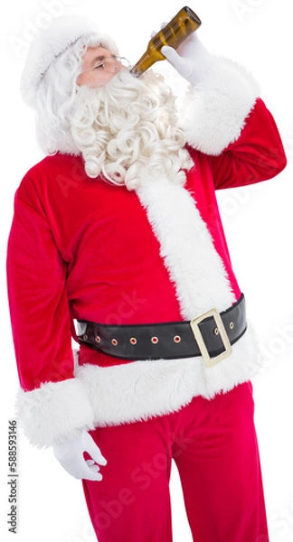 Obraz Father christmas drinking a beer