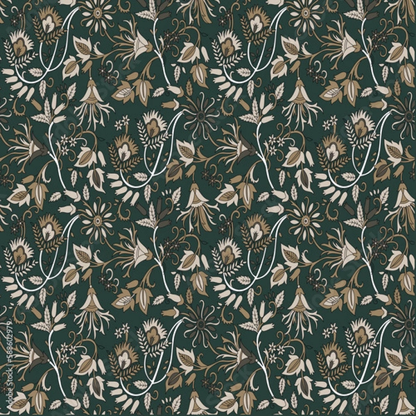 Obraz traditional Indian paisley pattern on background