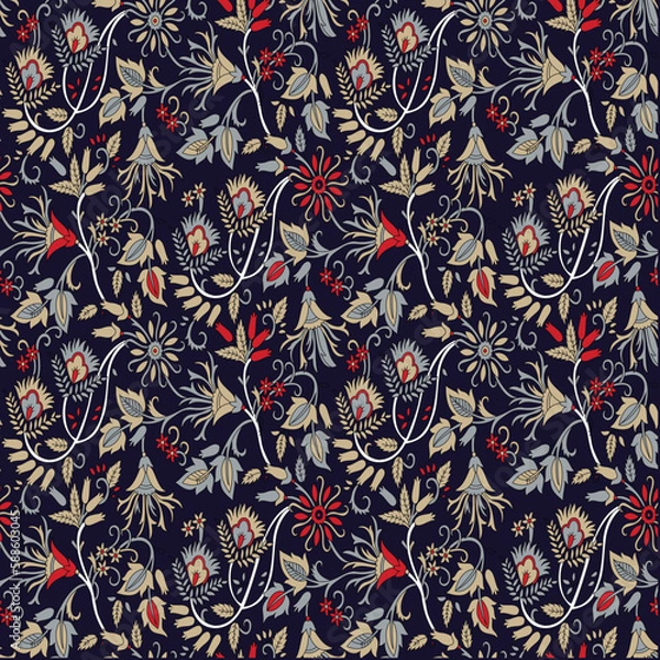 Obraz traditional Indian paisley pattern on background