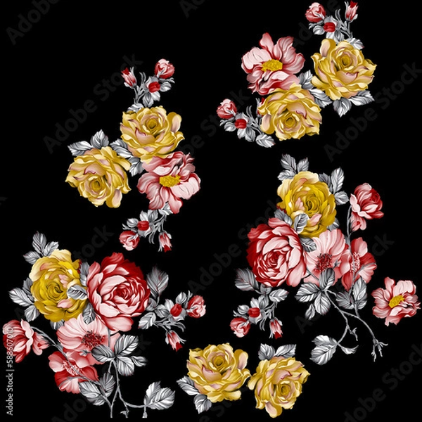Fototapeta abstract digital watercolor check   design pattern on   background