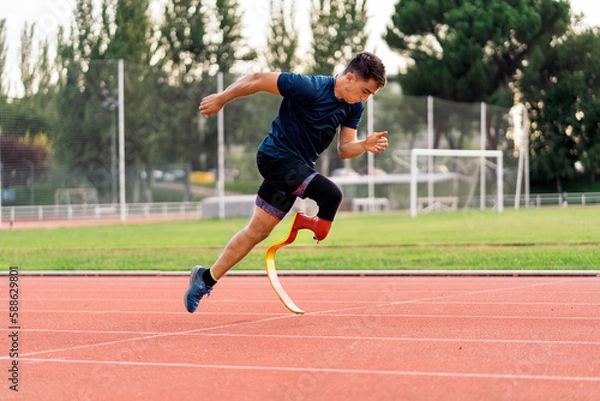 Obraz Disabled Man Athlete Running