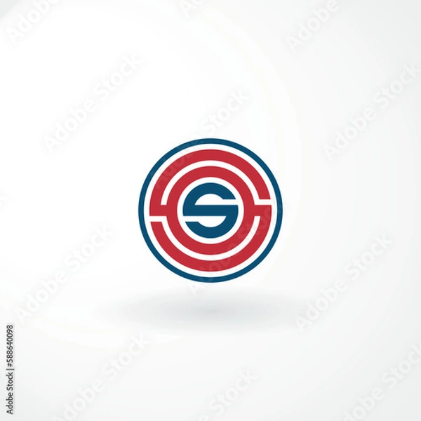 Fototapeta Vector Logo - Lettermark SOS - Abstract Style Logo