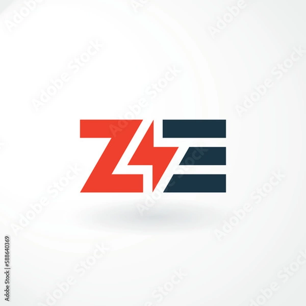Obraz Vector Logo - Lettermark Z and E - Abstract Style Logo