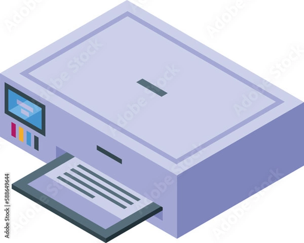Fototapeta Book page print icon isometric vector. School study. Open shape