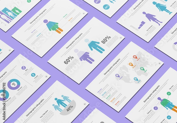 Fototapeta Demographic Infographic Template Presentation