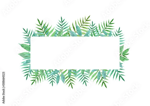 Obraz frame with green leaves