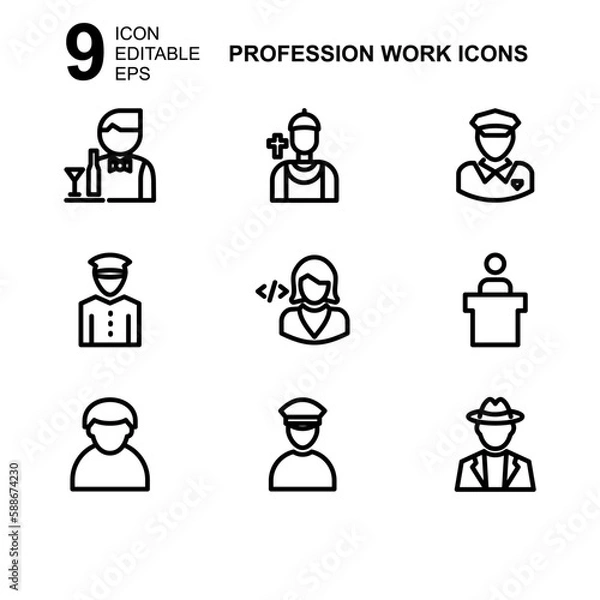 Obraz work profession icon or logo isolated sign symbol vector illustration - Collection of high quality black style vector icons 
