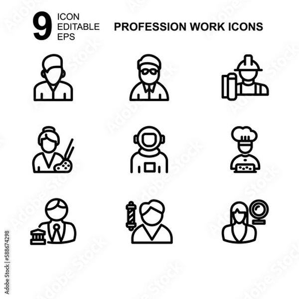 Obraz work profession icon or logo isolated sign symbol vector illustration - Collection of high quality black style vector icons 
