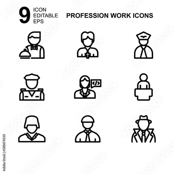 Obraz work profession icon or logo isolated sign symbol vector illustration - Collection of high quality black style vector icons 
