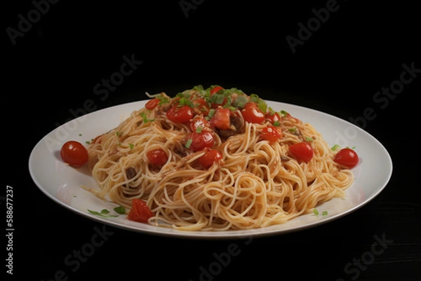 Obraz pasta with tomato, Generative AI