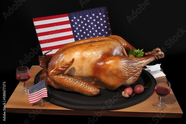 Obraz thanksgiving day turkey, Generative AI