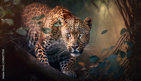 Obraz hunting leopard, Generative AI