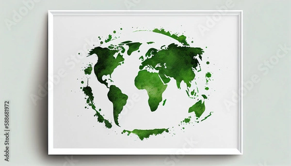 Fototapeta green world map