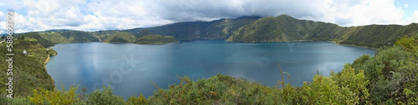 Fototapeta View of Laguna Cuicocha in the northwest of Otavalo, Ecuador, South America
