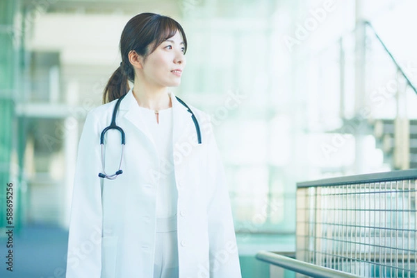 Obraz 病院　医者　日本人女性　ポートレート