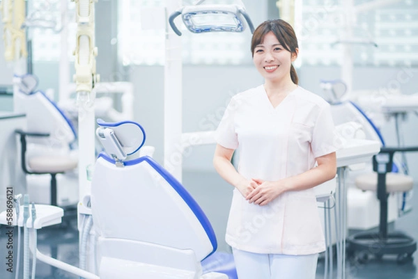 Fototapeta 女性　歯科衛生士　ポートレート