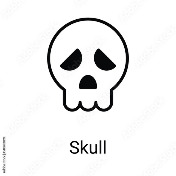 Fototapeta Skull Icon Design. Suitable for Web Page, Mobile App, UI, UX and GUI design.