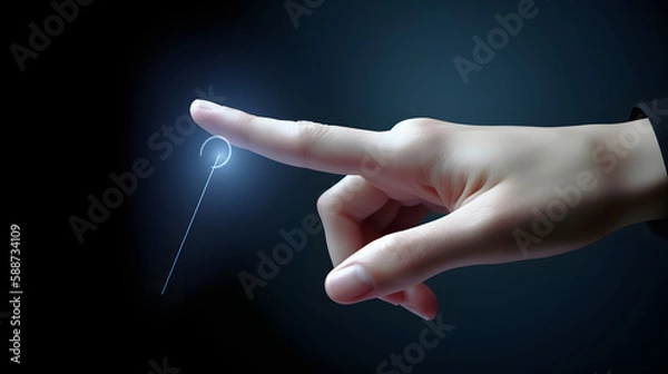 Obraz Businessman Pointing at Tech Interface for Digital Solutions generative ai