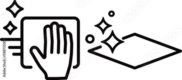 Fototapeta 拭き掃除　除菌　清潔　アイコン