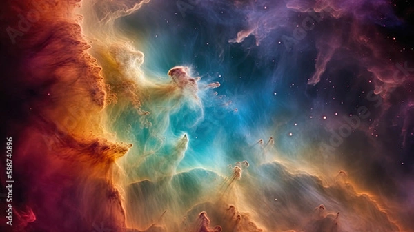 Obraz Beautiful nebula in space, created with Generative AI technology.