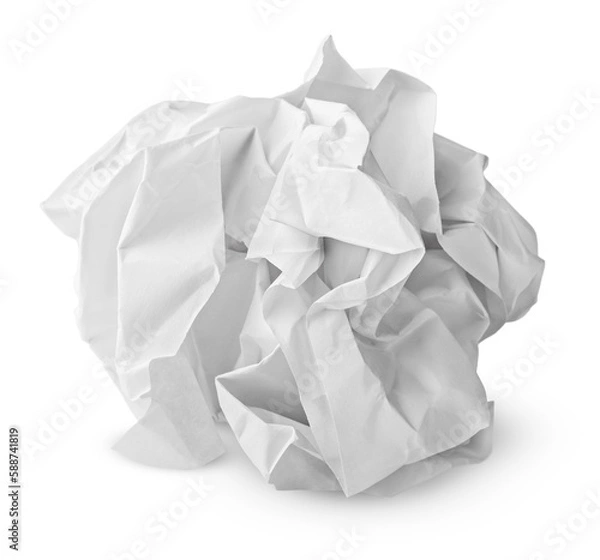 Obraz Crumpled paper ball isolated on transparent background