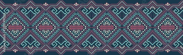 Fototapeta Geometric ethnic patterns.Pixel pattern. Traditional Design. Border Aztec ornament. folklore ornament for ceramics EP.39