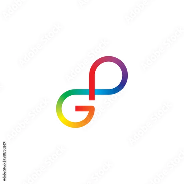 Obraz letter g and p gp logo vector