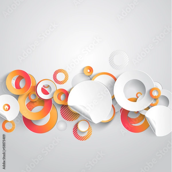 Fototapeta Abstract 3D Paper Infographics