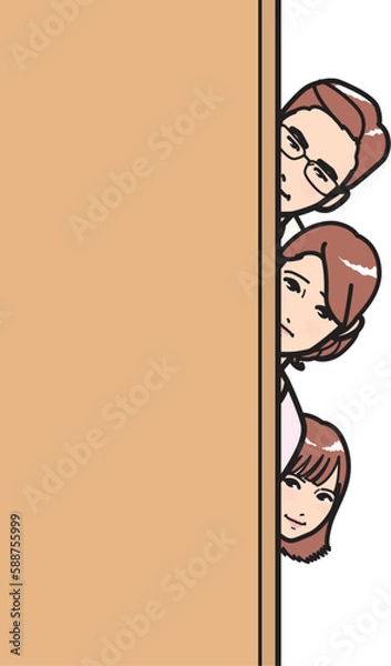 Obraz 覗く家族、見ていられないママ