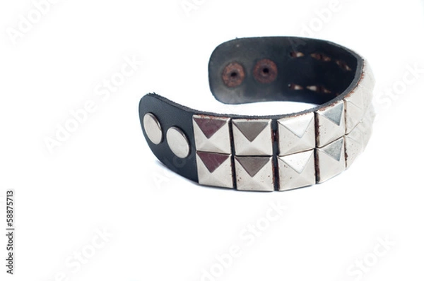 Obraz Rusty stud on white background