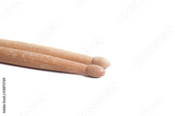 Obraz Chipped drumstick on white background